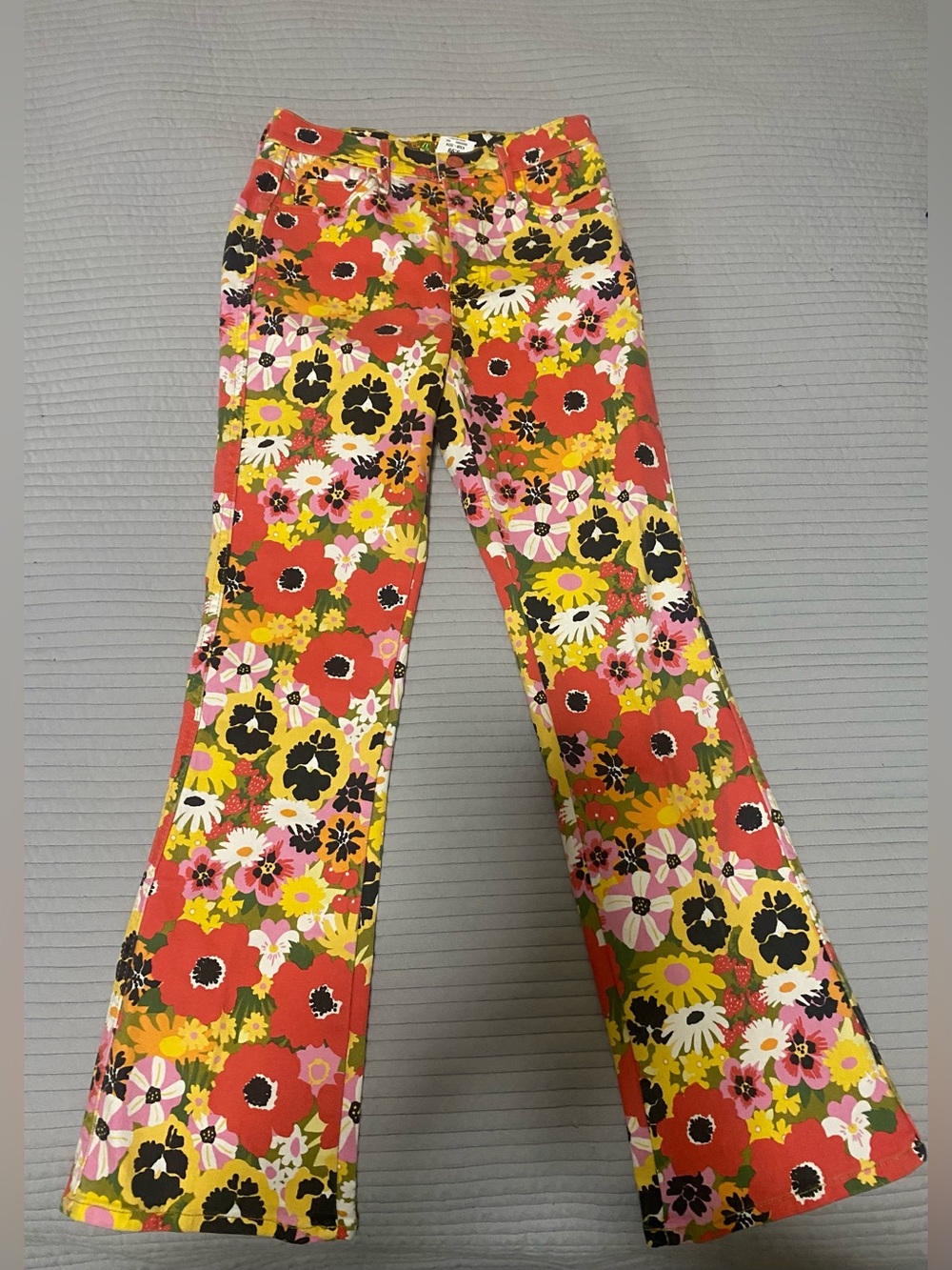 MOTHER The Mid Rise Smokin Double Flood Floral Ankle Jeans Size 25 - Picture 6 of 13